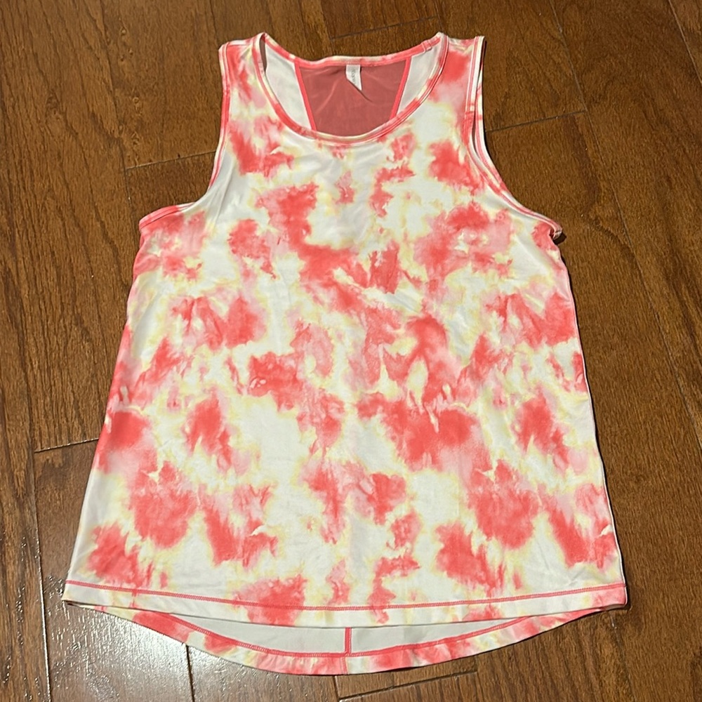 Ideology orange tie dye sleeveless tank